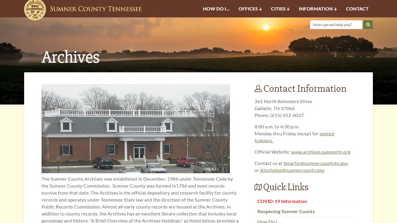 Archives - Sumner County, Tennessee